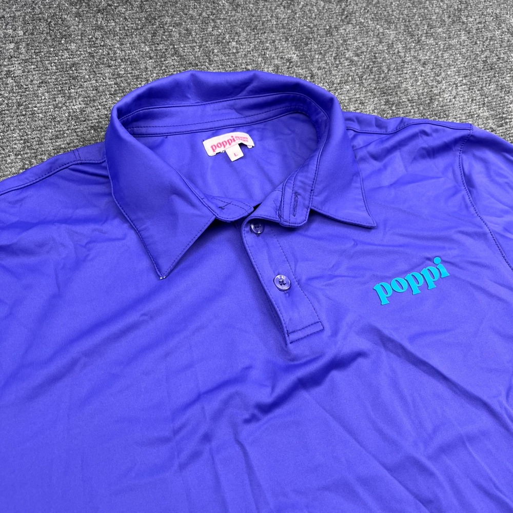 Poppi Dream Team Athletic Performance Blue Polo Shirt